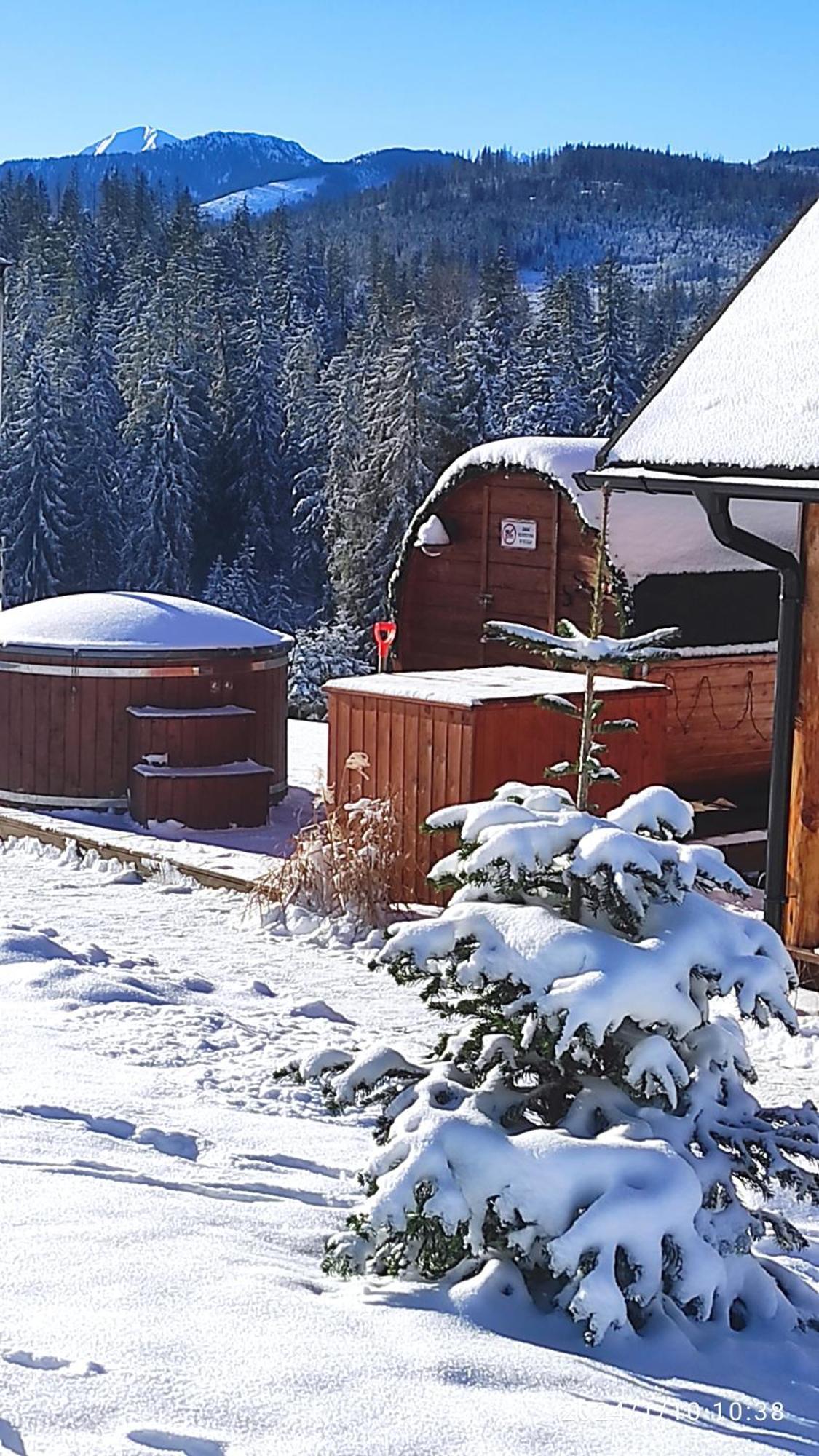 Witowianskie Domki Z Kominkiem, Jacuzzi I Sauna Dzianisz Luaran gambar
