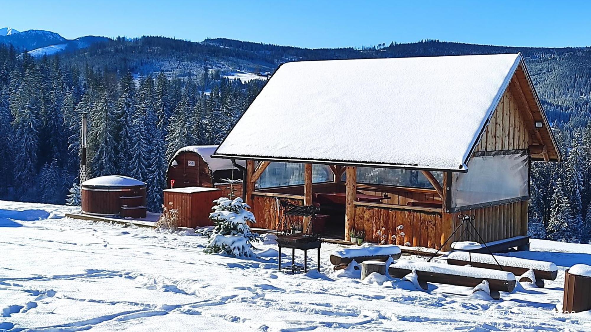 Witowianskie Domki Z Kominkiem, Jacuzzi I Sauna Dzianisz Luaran gambar